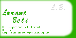 lorant beli business card