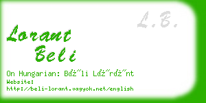 lorant beli business card